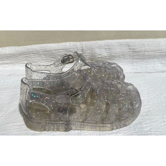 Baby GAP Clear Sparkle Jelly FSHMN Shoes Closed Toe Sandals -Girl’s -Size 10 T - Picture 3 of 9